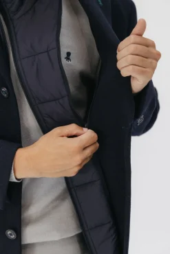 elPulpo Sobretudos-Sobretudo com peito de tecido destacável Azul