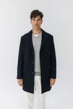 elPulpo Sobretudos-Sobretudo com peito de tecido destacável Azul