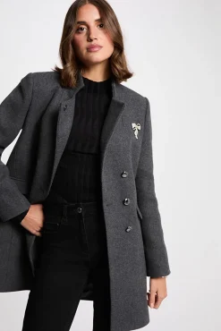 Morgan Casacos-Sobretudo com presilha ajustada Cinzento