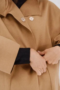 Cortefiel Casacos-Sobretudo com tecido leve Tostado