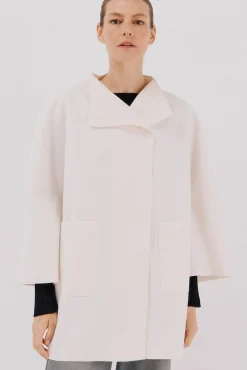 Cortefiel Casacos-Sobretudo com tecido leve Ecru