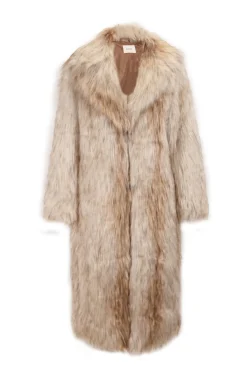 Slowlove Casacos-Sobretudo comprido efeito pelo Tostado