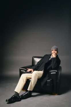 OOTO Sobretudos-Sobretudo cruzado de lã Cinzento