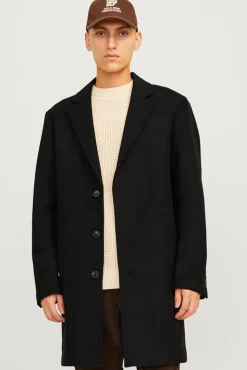 Jack & Jones Sobretudos-Sobretudo curto Preto