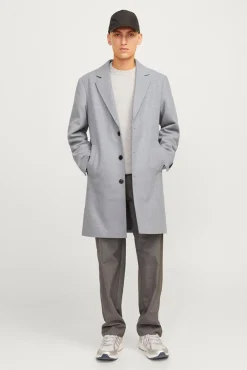 Jack & Jones Sobretudos-Sobretudo curto Cinzento