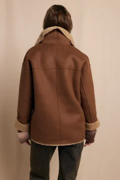 Slowlove Casacos-Sobretudo curto com efeito dupla face Tostado