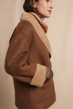 Slowlove Casacos-Sobretudo curto com efeito dupla face Tostado