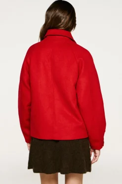 Selected Sobretudos|Casacos-Sobretudo curto de lã Vermelho