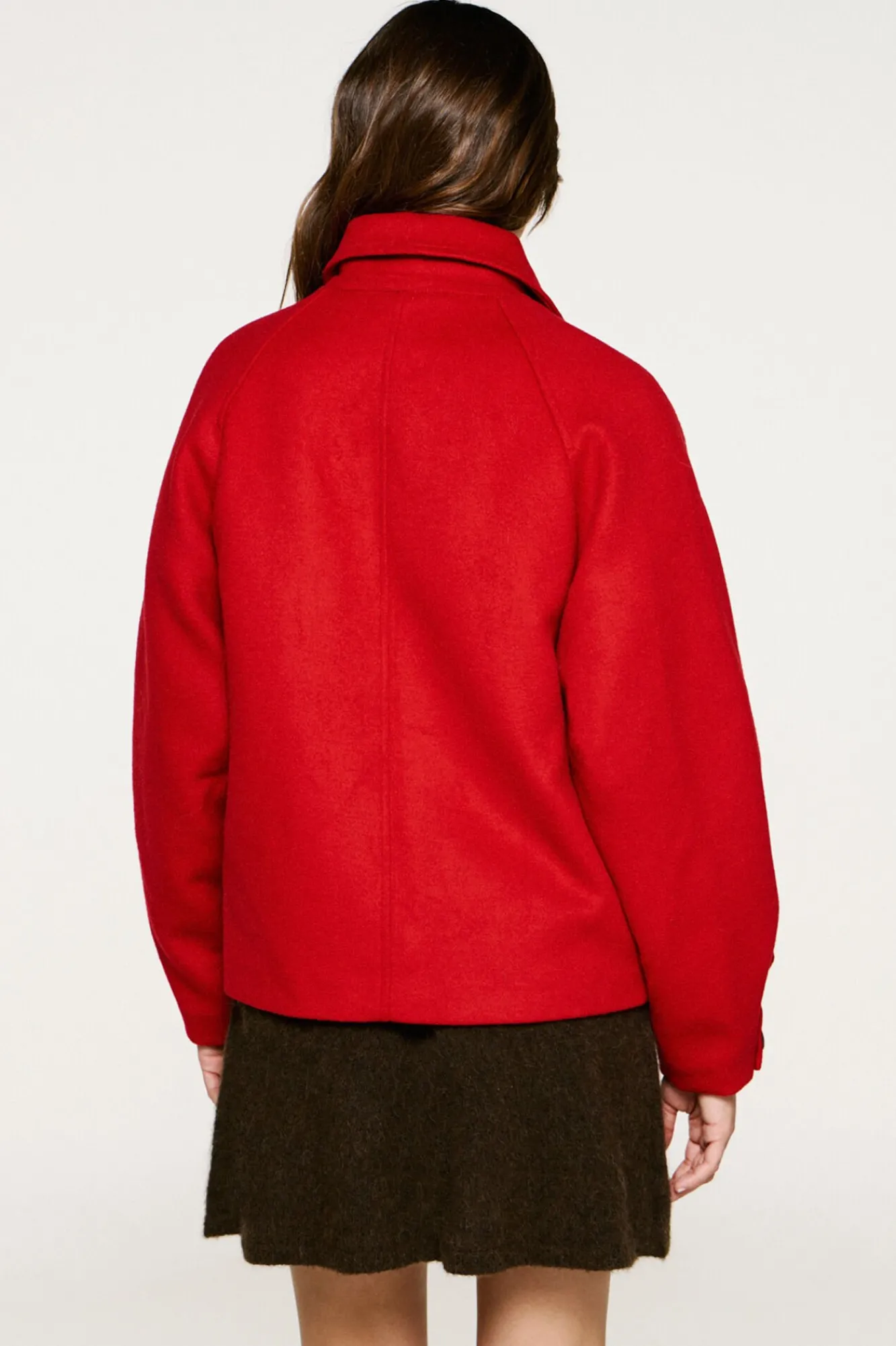 Selected Sobretudos|Casacos-Sobretudo curto de lã Vermelho