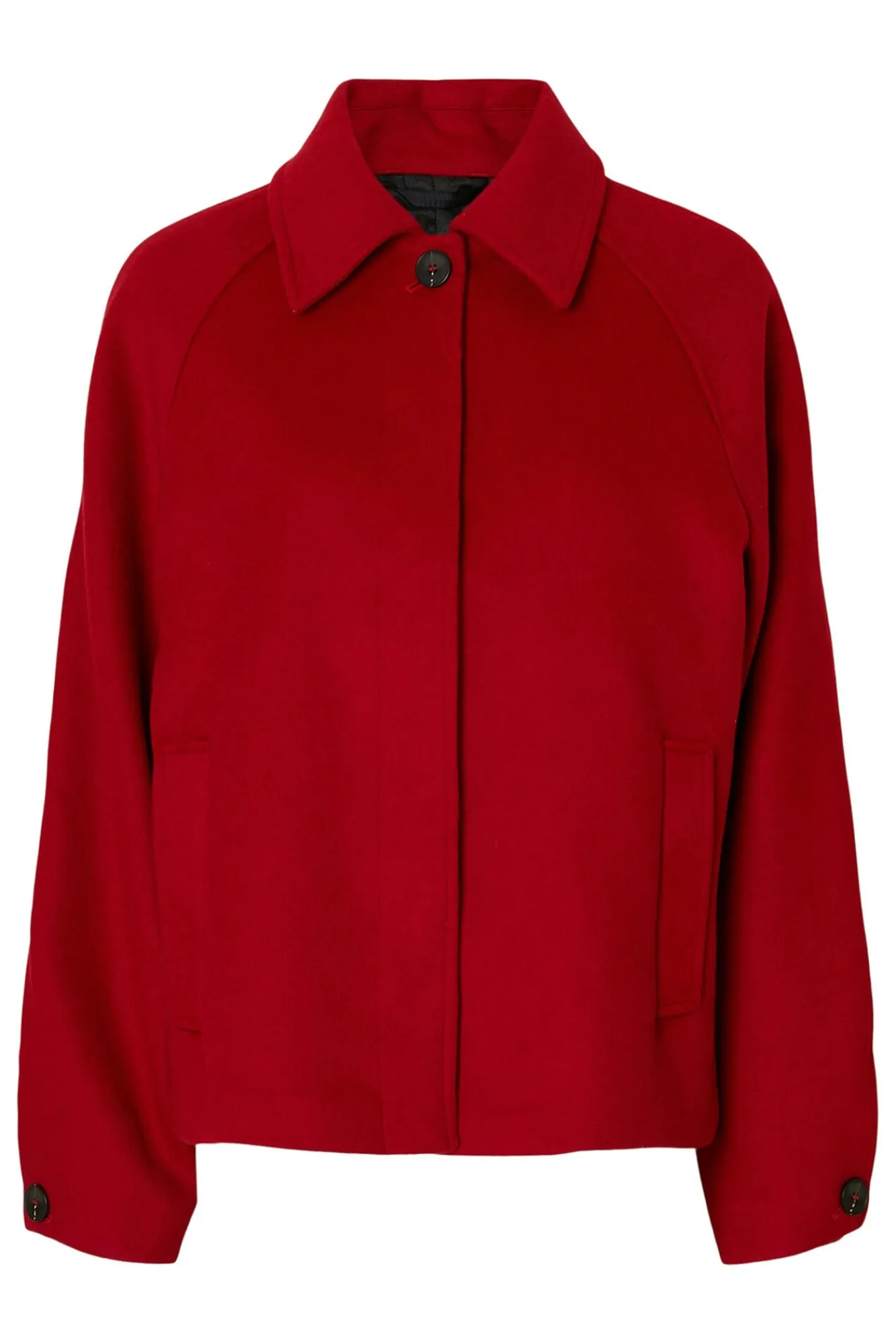 Selected Sobretudos|Casacos-Sobretudo curto de lã Vermelho