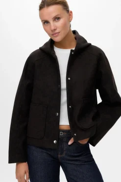 Vero Moda Sobretudos|Casacos-Sobretudo curto de pano Castanho