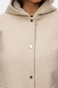 Vero Moda Curve Sobretudos|Casacos-Sobretudo curto de tecido, tamanho grande Tostado