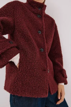 Cortefiel Casacos-Sobretudo curto de tecido macia Granada