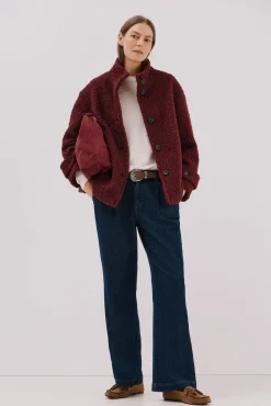 Cortefiel Casacos-Sobretudo curto de tecido macia Granada