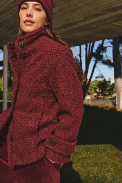 Cortefiel Casacos-Sobretudo curto de tecido macia Granada