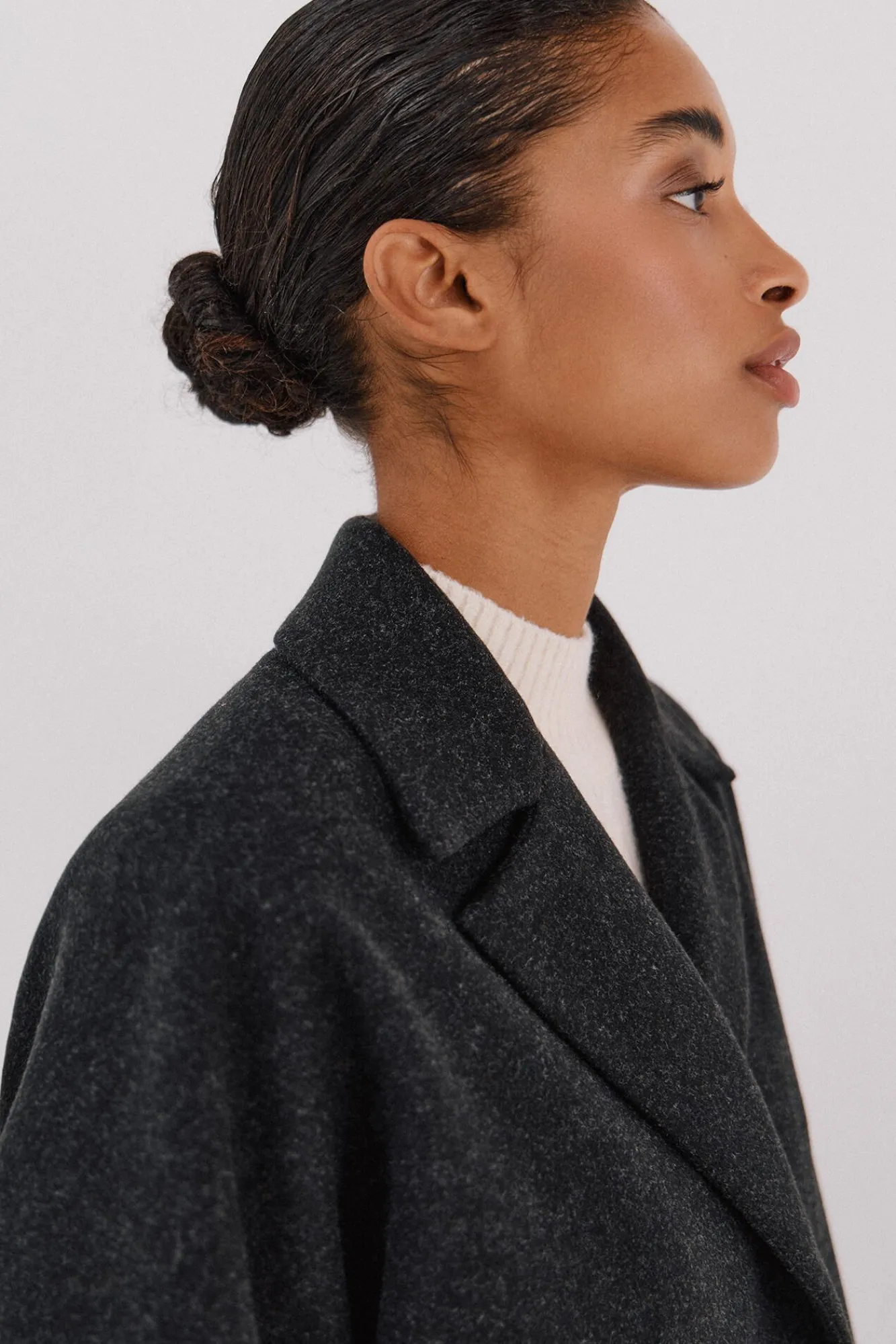 Cortefiel Casacos-Sobretudo curto desestruturado Cinzento