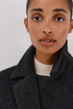 Cortefiel Casacos-Sobretudo curto desestruturado Cinzento