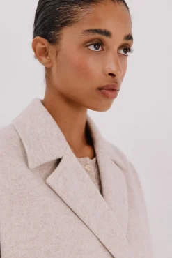 Cortefiel Casacos-Sobretudo curto desestruturado Ecru