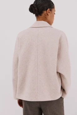 Cortefiel Casacos-Sobretudo curto desestruturado Ecru