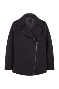 Cortefiel Casacos-Sobretudo curto estilo biker Cinzento