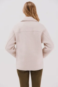 Cortefiel Casacos-Sobretudo curto estilo biker Ecru