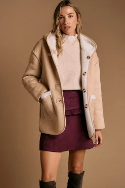 Polín Et Moi Sobretudos|Casacos-Sobretudo de borrego Mariale Castanho