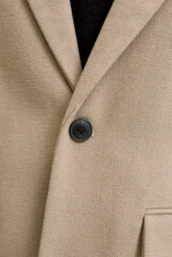 Jack & Jones Sobretudos-Sobretudo de gola italiana cinzento