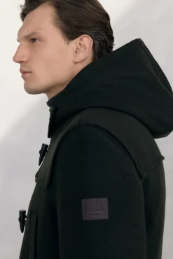 Pedro del Hierro Sobretudos-Sobretudo de lã com alamares Verde