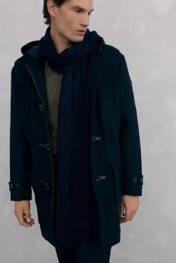 Pedro del Hierro Sobretudos-Sobretudo de lã com alamares Azul