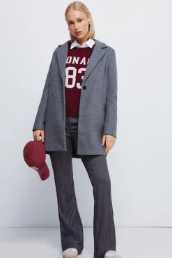 Springfield Casacos-Sobretudo de lapela de toque suave cinzento