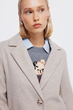 Springfield Casacos-Sobretudo de lapela de toque suave cru