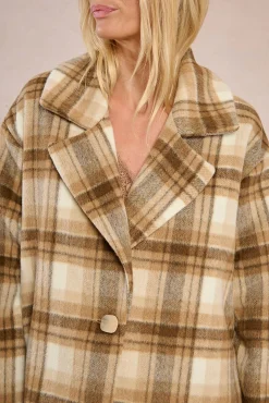 Molly Bracken Sobretudos|Casacos-Sobretudo de manga comprida com gola de lapela Tostado