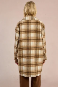 Molly Bracken Sobretudos|Casacos-Sobretudo de manga comprida com gola de lapela Tostado