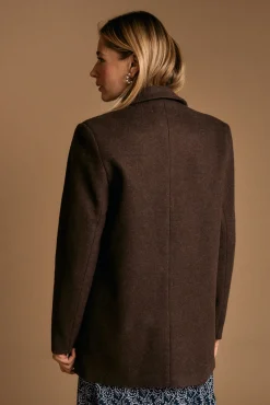 Polín Et Moi Sobretudos|Casacos-Sobretudo de pano Amaia Castanho