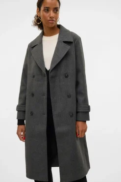 Vero Moda Sobretudos|Casacos-Sobretudo de pano de manga manga Cinzento