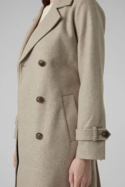 Vero Moda Sobretudos|Casacos-Sobretudo de pano de manga manga Tostado