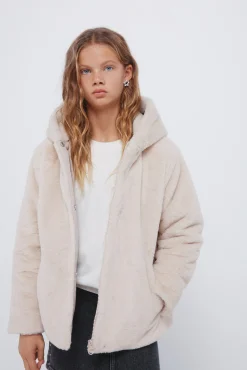 Springfield Kids Sobretudo-sobretudo de pele de menina castanho