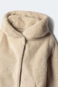 Springfield Kids Sobretudo-sobretudo de pele de menina castanho