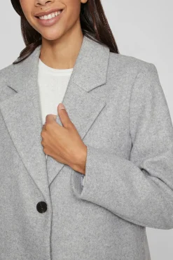 Vila Sobretudos|Casacos-Sobretudo de tecido com lapelas Cinzento