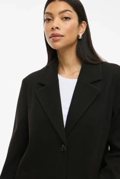 Vila Sobretudos|Casacos-Sobretudo de tecido com lapelas Preto