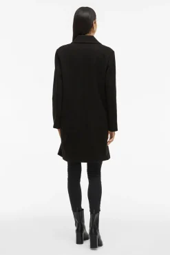 Vila Sobretudos|Casacos-Sobretudo de tecido com lapelas Preto