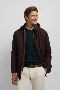 Silbon Sobretudos-Sobretudo encerado clássico Castanho