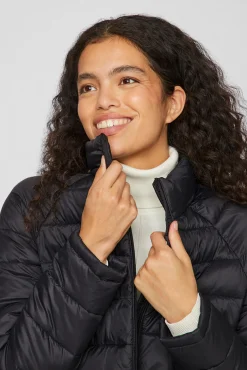 Vila Sobretudos|Casacos-Sobretudo leve e acolchoado Preto