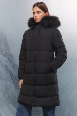 Springfield Casacos-Sobretudo longo acolchoado Thermolite preto