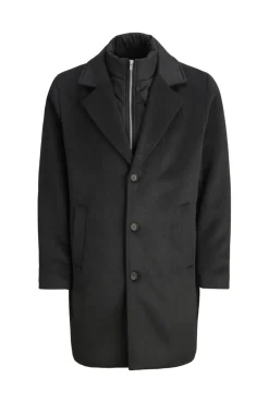 Jack & Jones Sobretudos-Sobretudo longo com fecho combinado Preto