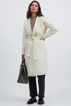 Vila Sobretudos|Casacos-Sobretudo longo com nó Ecru