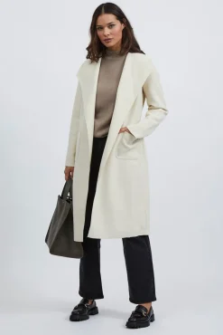Vila Sobretudos|Casacos-Sobretudo longo com nó Ecru