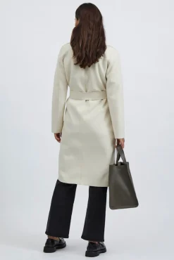 Vila Sobretudos|Casacos-Sobretudo longo com nó Ecru