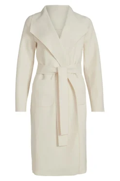 Vila Sobretudos|Casacos-Sobretudo longo com nó Ecru
