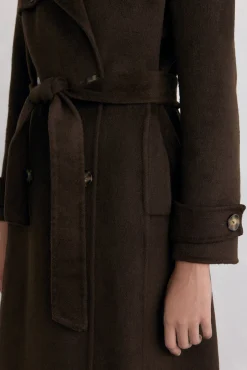 Pedro del Hierro Casacos-Sobretudo longo de dois trench Marrom